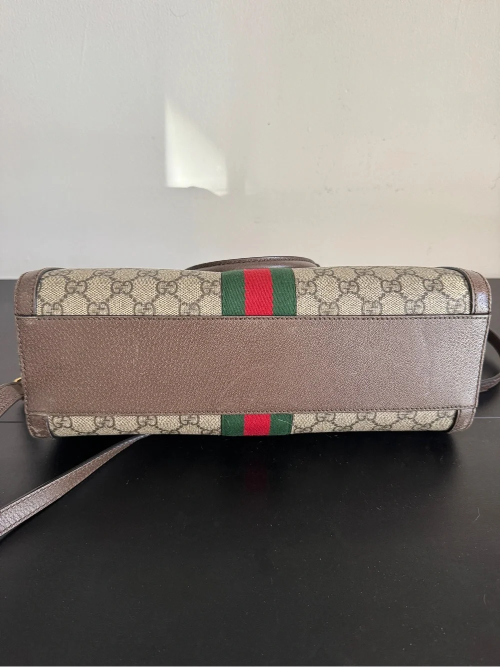 Gucci Ophidia GG Supreme Medium Top Handle Boston Bag